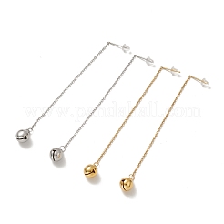 Orecchini pendenti a forma di campana con catena lunga in acciaio inossidabile 304 con placcatura sotto vuoto in PVD per donna&nbsp;EJEW-A068-01G