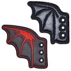 2 Paar 2 Stile Halloween Kunstleder Schuhschnalle für DIY Schuhzubehör&nbsp;AJEW-GF0011-82C