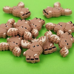 10 Stück Silikonperlen mit Cartoon-Elch&nbsp;JX706A
