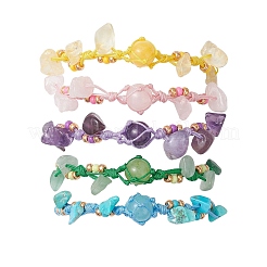 Armbänder aus geflochtenen Perlen aus natürlichen und synthetischen Edelsteinen&nbsp;BJEW-MZ00236