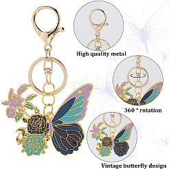 Kits de fabrication de porte-clés pendentifs papillon en alliage émaillé à faire soi-même&nbsp;DIY-SP0003-10B