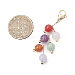 Colgantes de amatista natural redonda&nbsp;HJEW-JM02693-02