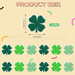 12 perline focali in silicone ecologico per uso alimentare in 3 colori di trifoglio&nbsp;SIL-SZ0001-18