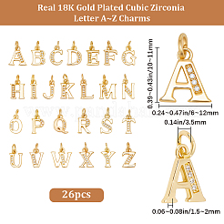 26 pz 26 stili ottone micro pavé zirconia cubica charms&nbsp;KK-BBC0024-97