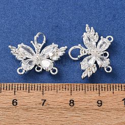Messing-Pavé-Kronleuchter-Komponenten mit klaren Zirkonia in Schmetterlingsform&nbsp;CU-CBAEC99-12S