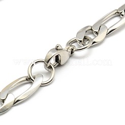 Bracciali alla moda in acciaio inossidabile 304 con catena figaro anti-appannamento&nbsp;X-STAS-A028-B016P
