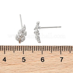 Boucles d'oreilles puces en laiton Shegrace serties de micro-pavés de zircone cubique&nbsp;XGRQ4N374-719P