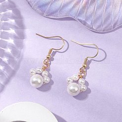 Orecchini pendenti con perle di conchiglia rotonde&nbsp;EJEW-JE06318