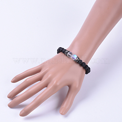 Synthetische Mondstein-Stretch-Armbänder&nbsp;BJEW-JB04563-05