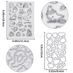 1 transparente Stempel aus PVC-Kunststoff mit Halloween-Motiv&nbsp;DIY-CP0008-83