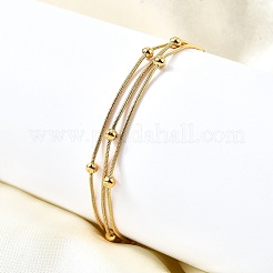304 Edelstahl Satellitenketten Mehrsträngige Armbänder für Damen&nbsp;BJEW-V012-05G