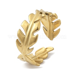 Blatt 304 Edelstahl offene Manschettenringe für Frauen&nbsp;RJEW-M019-36G
