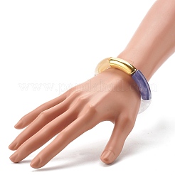 Braccialetto elasticizzato con perline a tubo curvo grosso&nbsp;BJEW-JB06685-02