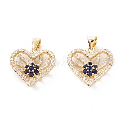 Pendentifs avec zircon cubiques à micro-pavés en laiton&nbsp;ZIRC-A019-04G