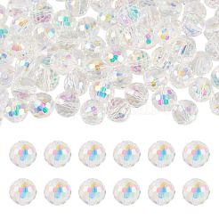 80 Stück halb regenbogenfarbene plattierte Glasperlen&nbsp;EGLA-TA0013-04A