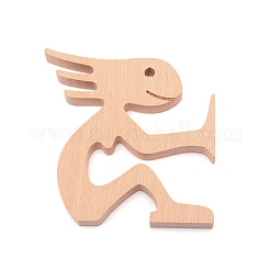 Ornements de sculpture sur bois de hêtre faits à la main pour humains et animaux de compagnie&nbsp;DJEW-WH0012-31