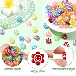 100 perles acryliques transparentes avec visage souriant&nbsp;MACR-YW0003-47A