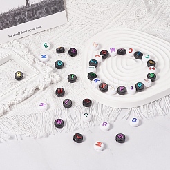 180pcs 10 perles acryliques noires opaques de style&nbsp;MACR-YW0001-53