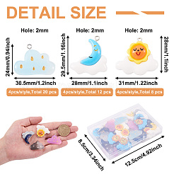 40pcs 10 pendentifs en résine opaque de style&nbsp;RESI-KS0001-12