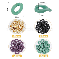 Anelli di collegamento in plastica ABS verniciata a spruzzo e acrilico&nbsp;OACR-FH0001-040
