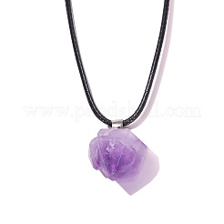 Natürliche Amethyst Roh Rohnuggets Anhänger Halsketten&nbsp;FS-WGF5E50-01