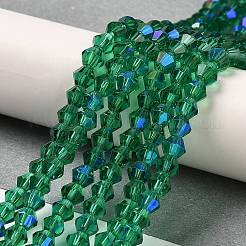 Transparentes perles de verre de galvanoplastie brins&nbsp;GLAA-F029-4mm-D10
