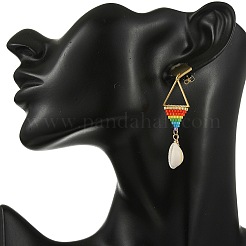 Boucles d'oreilles pendantes en verre tissé pour femmes&nbsp;EJEW-MZ00793