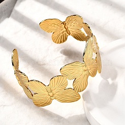 Bracelets manchettes en acier inoxydable 304&nbsp;BJEW-L705-03G