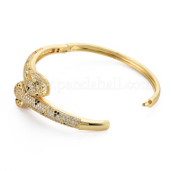 Messing Micro Pave Kubisch Zirkonia Schlangenarmreifen für Damen&nbsp;BJEW-Q700-006-NF