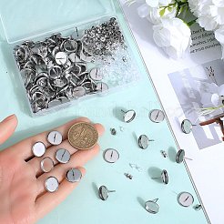 100 pièce de support de boucle d'oreille à tige ronde et plate en acier inoxydable&nbsp;STAS-SP0001-61D-P