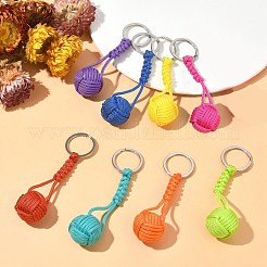 Porte-clés boule tressée en polyester et spandex&nbsp;KEYC-CJ0001-05