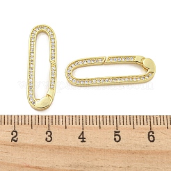 Chiusure a molla con micro pavé in ottone placcato a cremagliera con zirconi trasparenti&nbsp;KK-Q814-13G