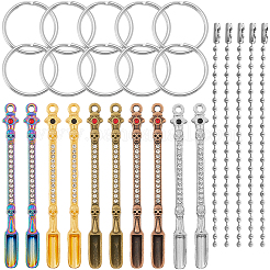 10 Stück 5 Farben Legierung Strass Schaufel Keychian&nbsp;KEYC-SC0001-58
