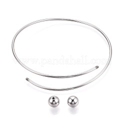 Fabrication de bracelets manchettes réglables en fil d'acier inoxydable 304&nbsp;MAK-WH20002-01C-P