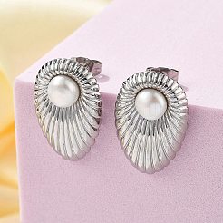 Boucles d'oreilles à tige en acier inoxydable 304&nbsp;EJEW-S246-02P