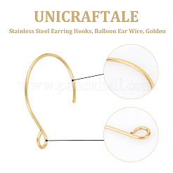 50 crochet de boucle d'oreille en acier inoxydable 304 avec placage ionique (IP)&nbsp;STAS-UN0058-52