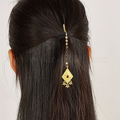 Haarverlängerungskette aus Messing mit Quasten im Ethno-Stil und Zirkonia für Damen&nbsp;LR5760-1
