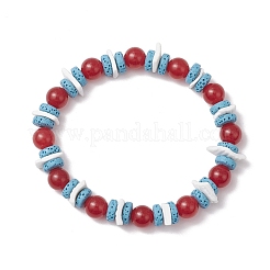 Bracelets extensibles en perles de jade malaisiennes rondes et naturelles teintées&nbsp;BJEW-JB11818-03