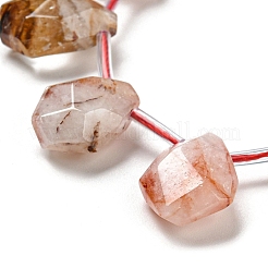 Fili di perle di quarzo ematoide rosso naturale/quarzo ferruginoso&nbsp;G-Z040-A04-01