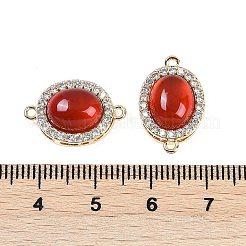 Natürlicher Karneol (gefärbt und erhitzt) ovale Verbindungsanhänger&nbsp;KK-U043-50G-01