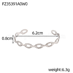 Bracelets manchettes en acier inoxydable 304&nbsp;STAS-OY006-78P