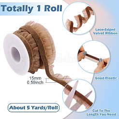 5 Yards elastisches Organzaband aus Samt&nbsp;SRIB-TA0001-29