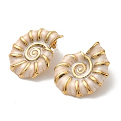 Orecchini a forma di conchiglia in acciaio inossidabile 304&nbsp;LS-EJEW-A147-02G