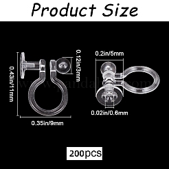 200 Stück Ohrclip-Beschläge aus Kunststoff.&nbsp;FIND-SP0001-07