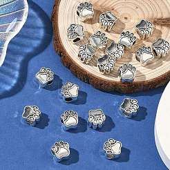Tibetischen Stil Zinklegierung Hundetatze druckt European Beads&nbsp;MPDL-R038-008AS-RS