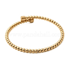 Pulseras de cuentas redondas de acero inoxidable 304 para mujer&nbsp;BJEW-D436-01G