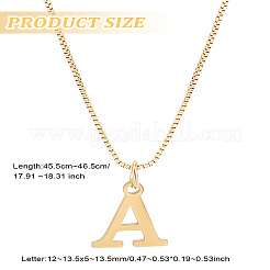 1 pz 304 collane con ciondolo a forma di lettera in acciaio inossidabile&nbsp;NJEW-LP0001-38A-G