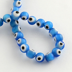 Fatti a mano rotonda perline lampwork malocchio fili&nbsp;LAMP-R114-8mm-03