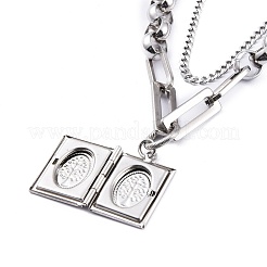 Colliers pendentifs diffuseurs en acier inoxydable 304 anti-ternissement&nbsp;NJEW-M181-02P