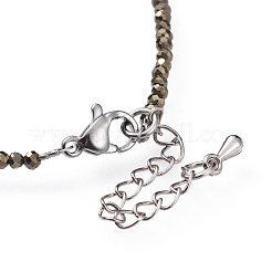Pulseras de cuentas de pirita natural&nbsp;BJEW-JB04555-02